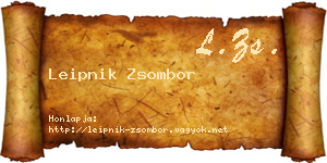 Leipnik Zsombor névjegykártya